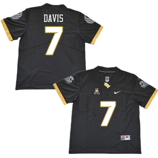 Youth #7 Fred Davis UCF Knights College Football Jerseys Stitched Sale-Black